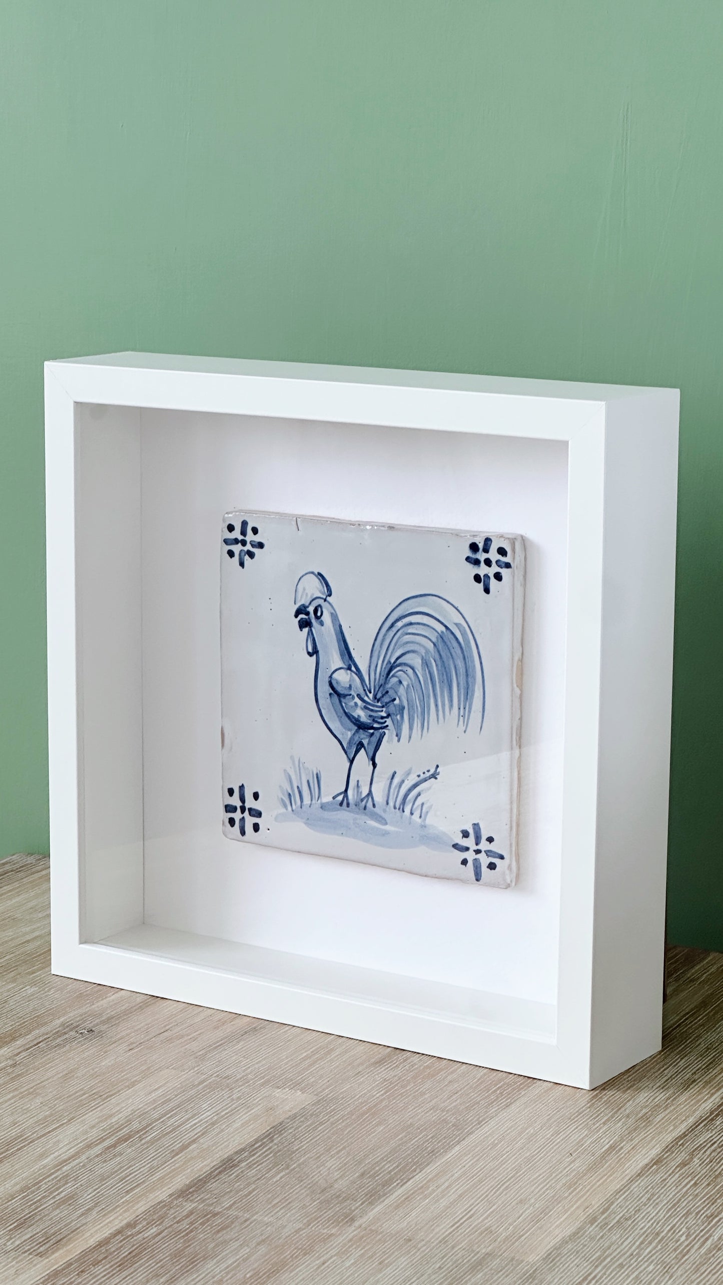 Handcrafted Portuguese Rooster Tile – Framed