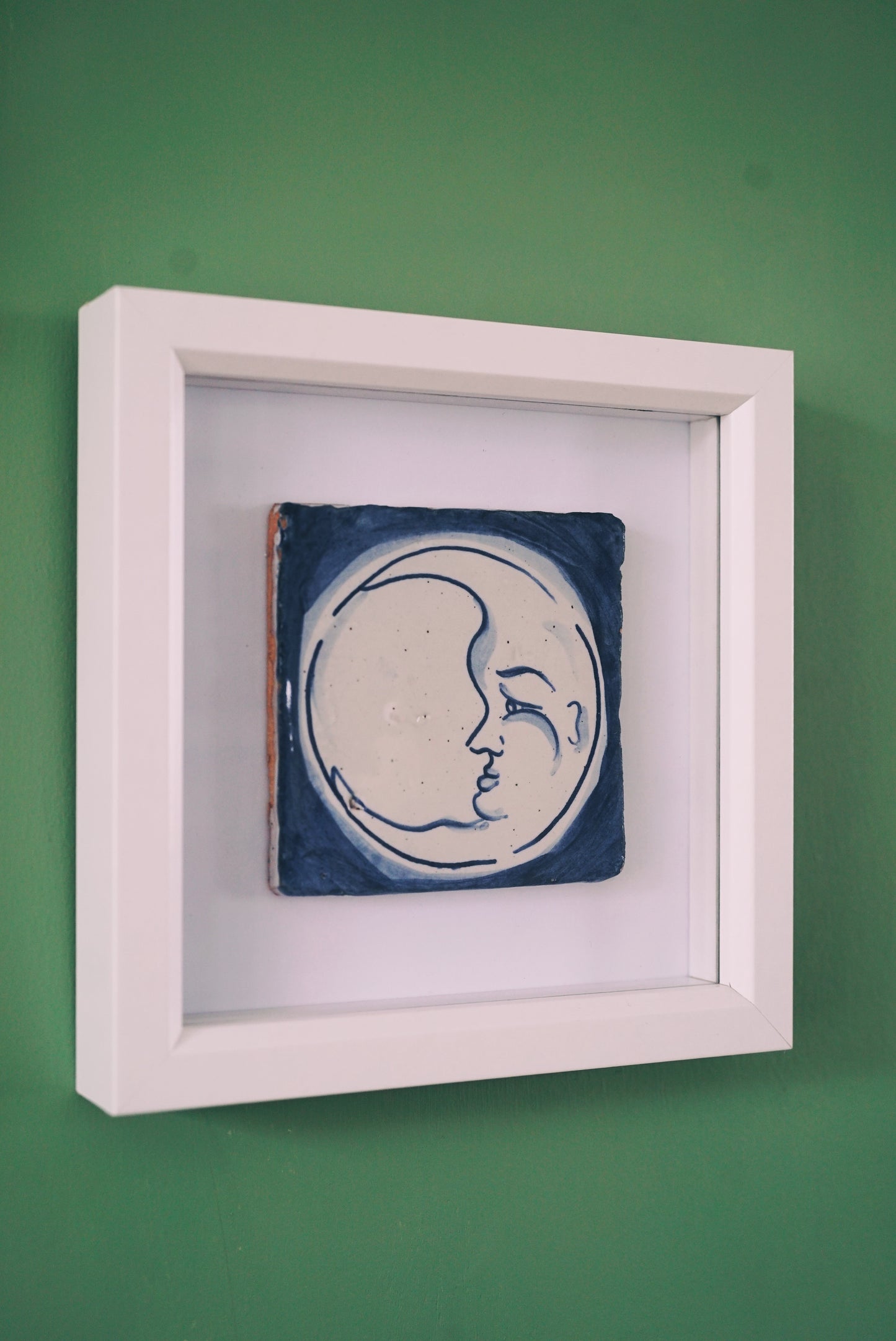 Handcrafted Portuguese Moon Tile – Mini Framed
