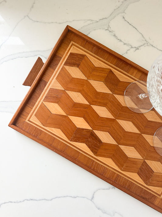 Chevron Wooden Tray