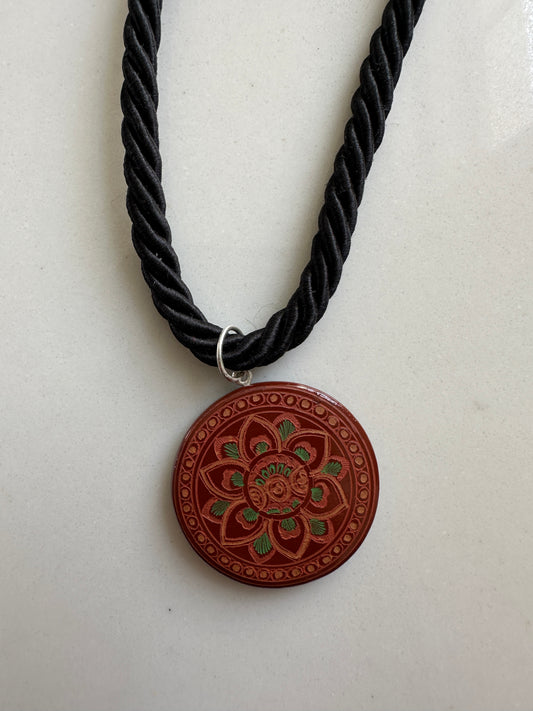 Floral Lacquer Pendant