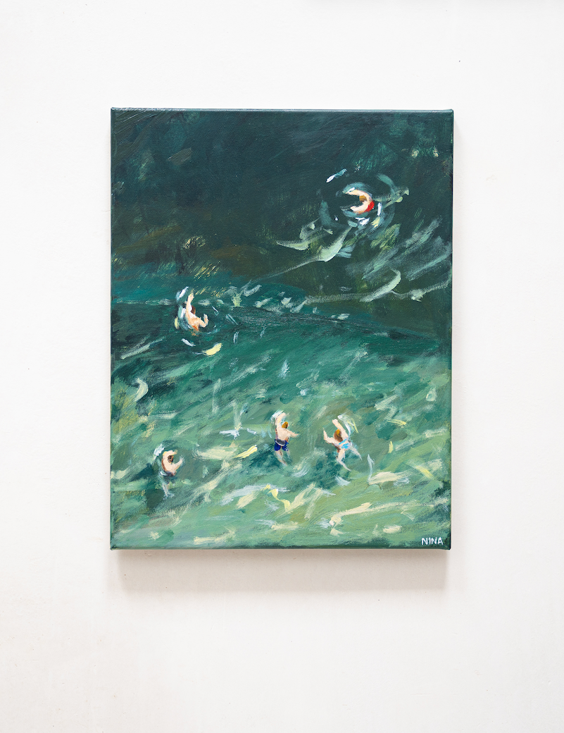 Swimmers in the green