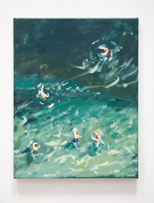 Swimmers in the green