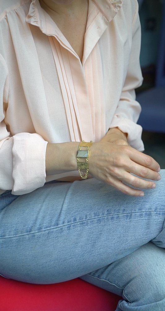 Agate and Gold Vermeil Bracelet