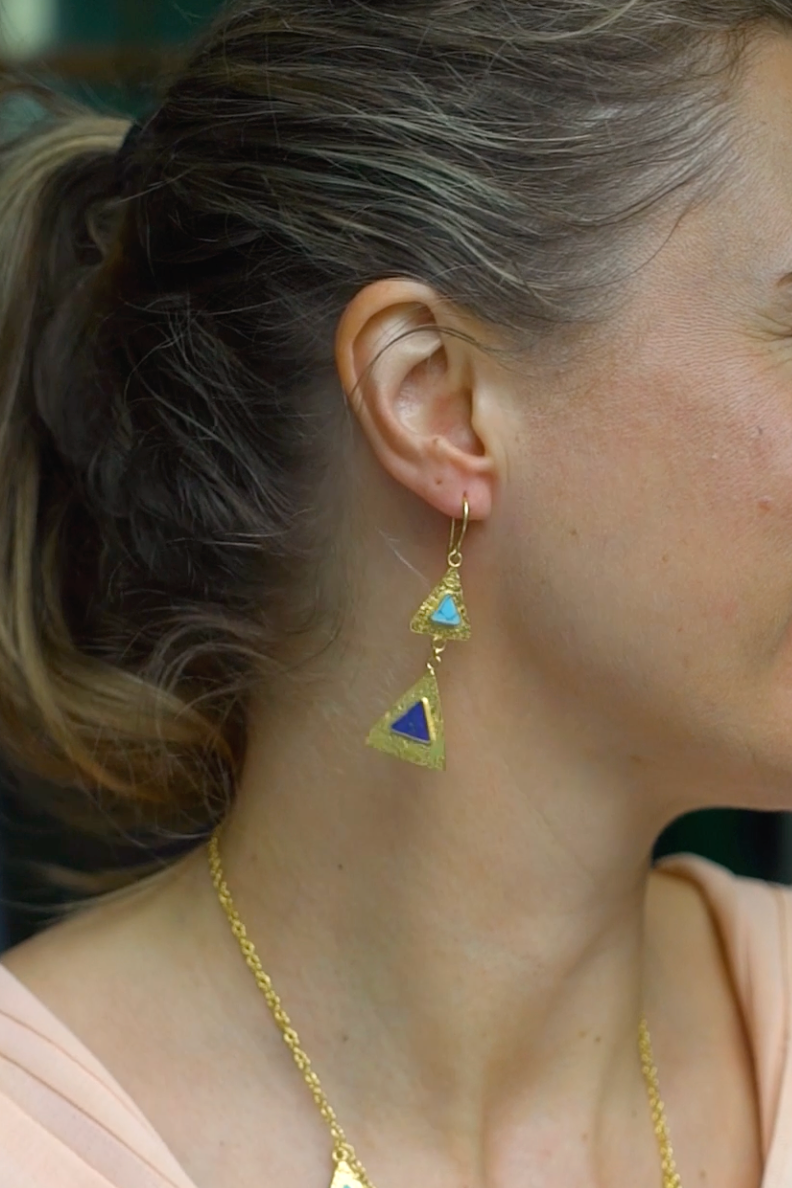Lapis and Turquoise Earrings