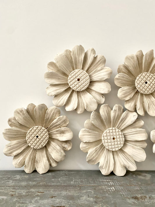 Five Early 20th Century French Plaster of Paris Flowers