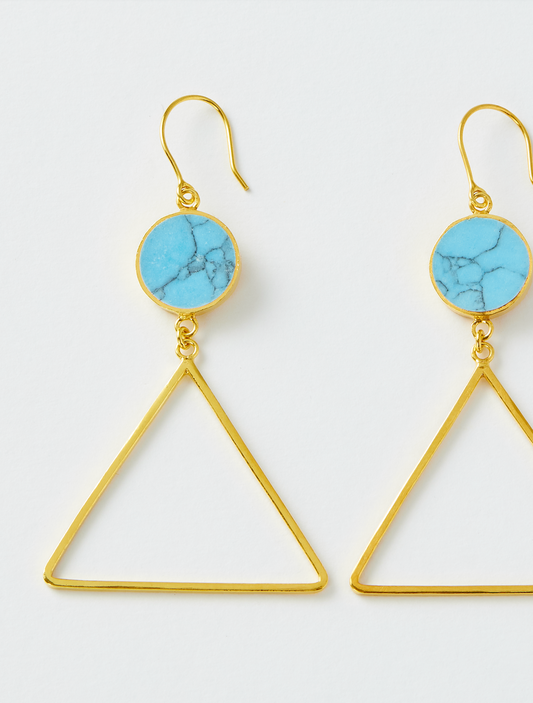 Turquoise Triangle Earrings