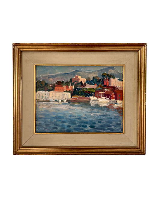 Vintage Italian Impressionist Coastal Painting