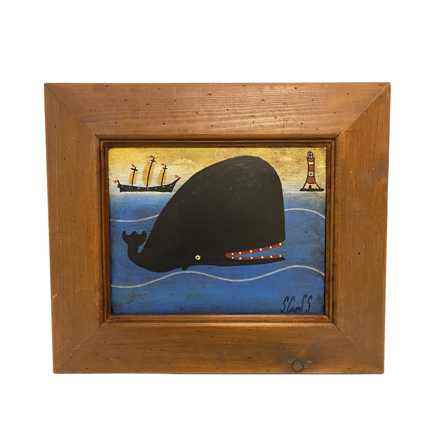 Vibrant Whale and Ship Painting