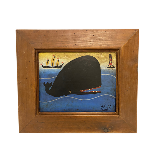 Vibrant Whale and Ship Painting