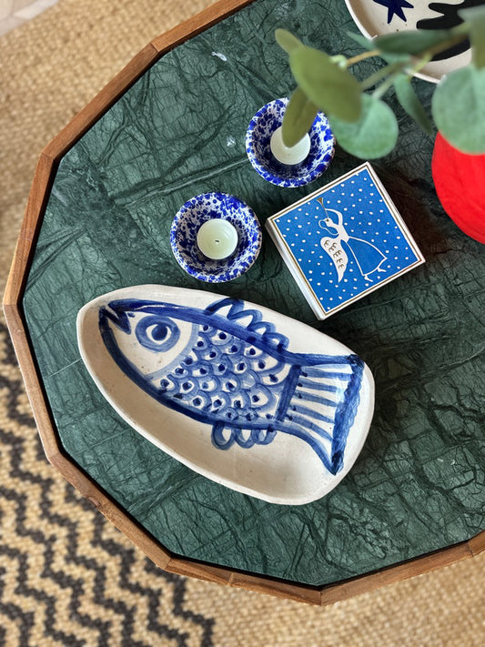 Cerulean Fish Plate by Margo Glaister Orford