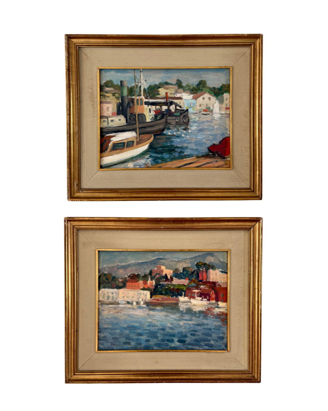 Vintage Italian Impressionist Coastal Painting