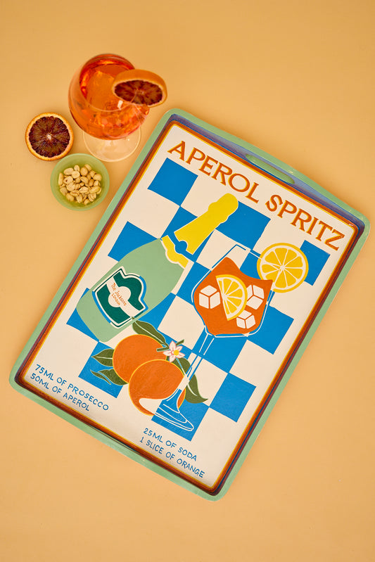 APEROL SPRITZ HAND PAINTED TRAY