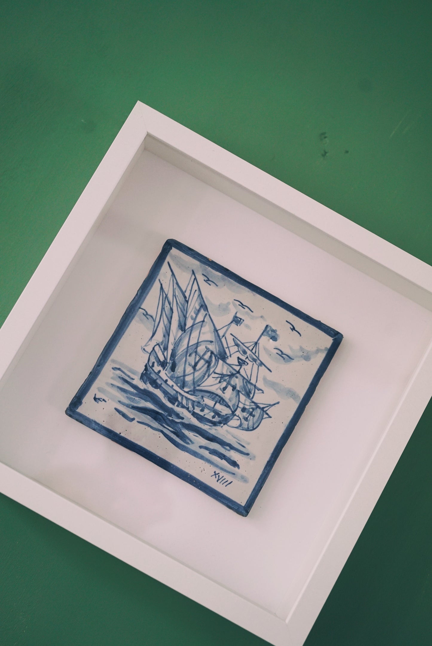 Handcrafted Portuguese Nautical Ship Tile