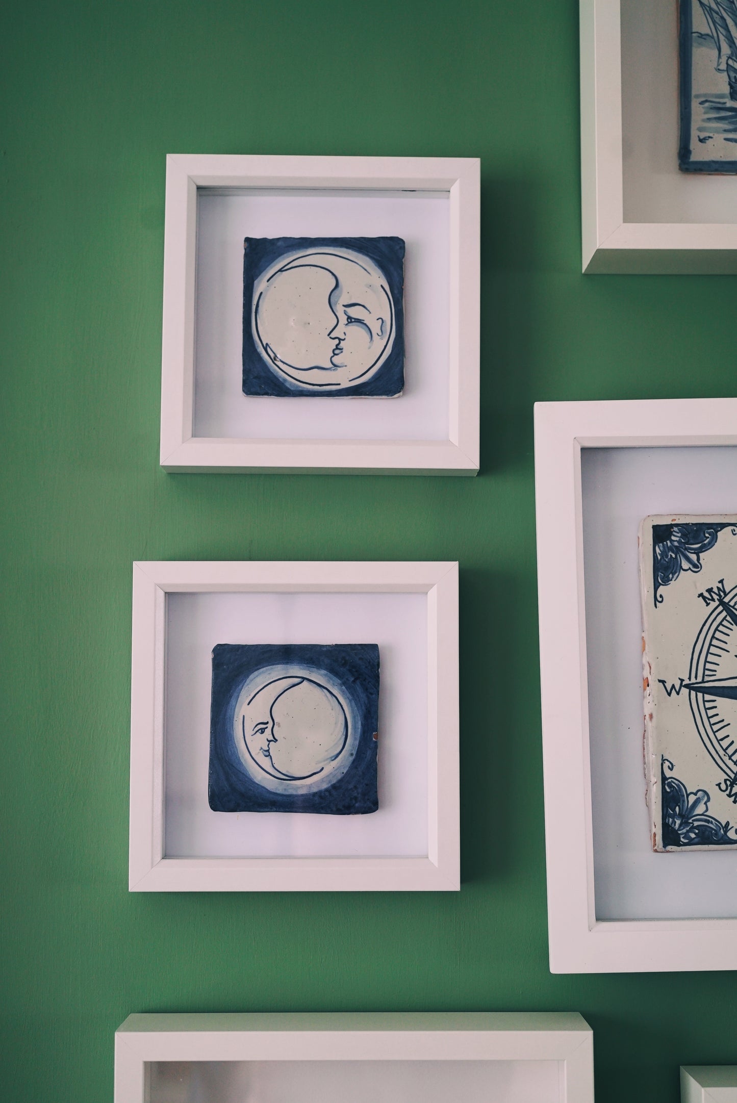Handcrafted Portuguese Moon Tile – Mini Framed