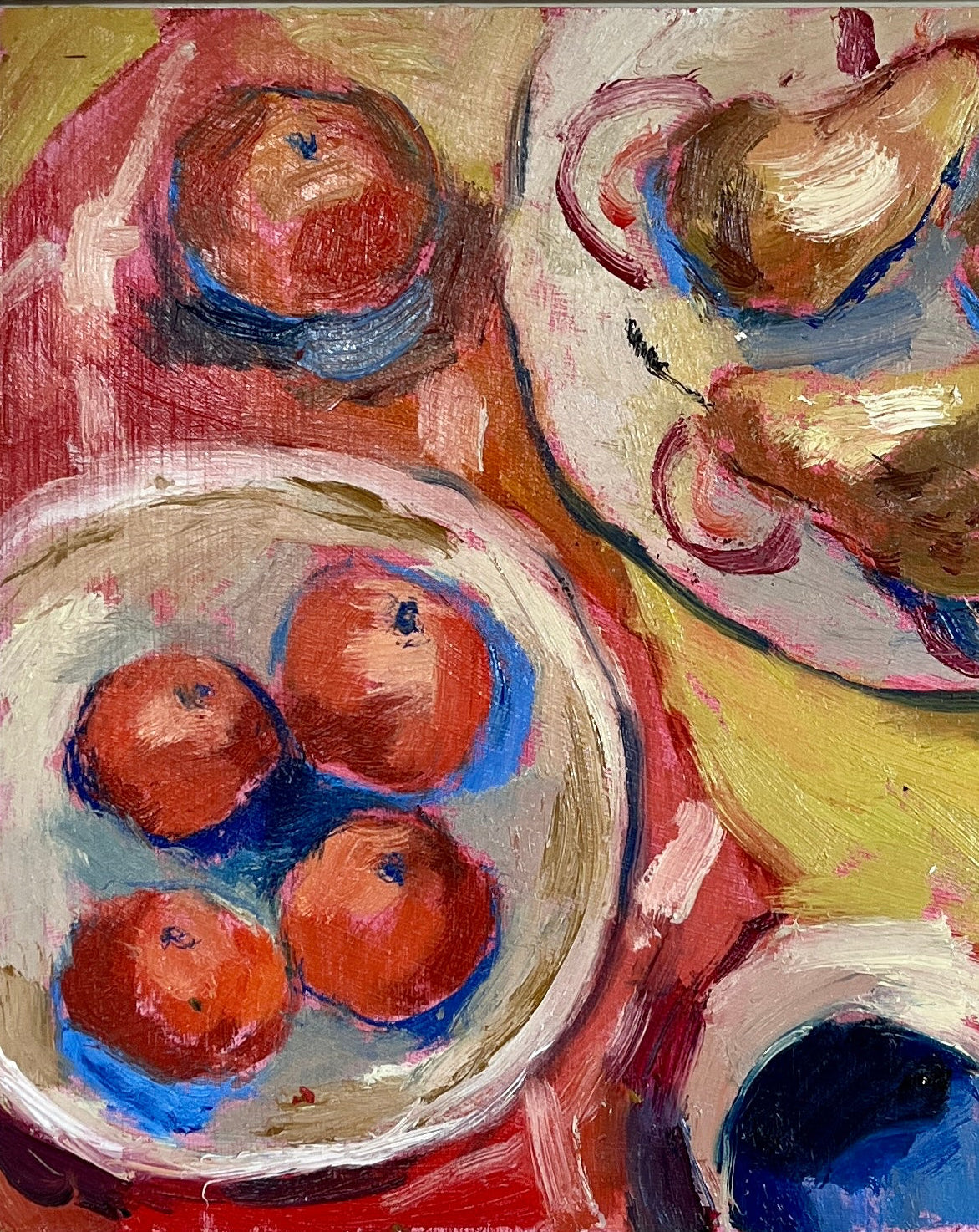 Clementines, Pears in bowls (Landscape)