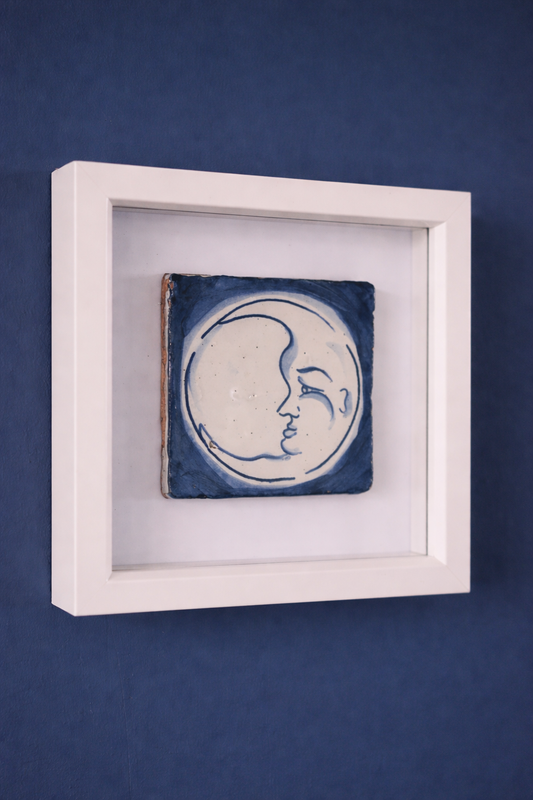 Handcrafted Portuguese Moon Tile – Mini Framed