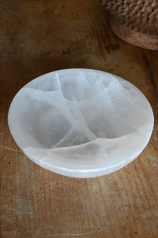 Large Selenite Full Moon Bowl