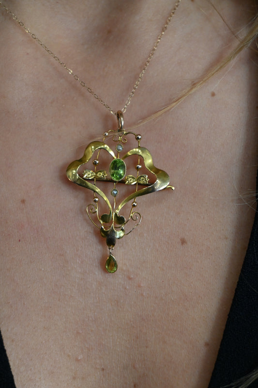 Art Nouveau Gold Pendant