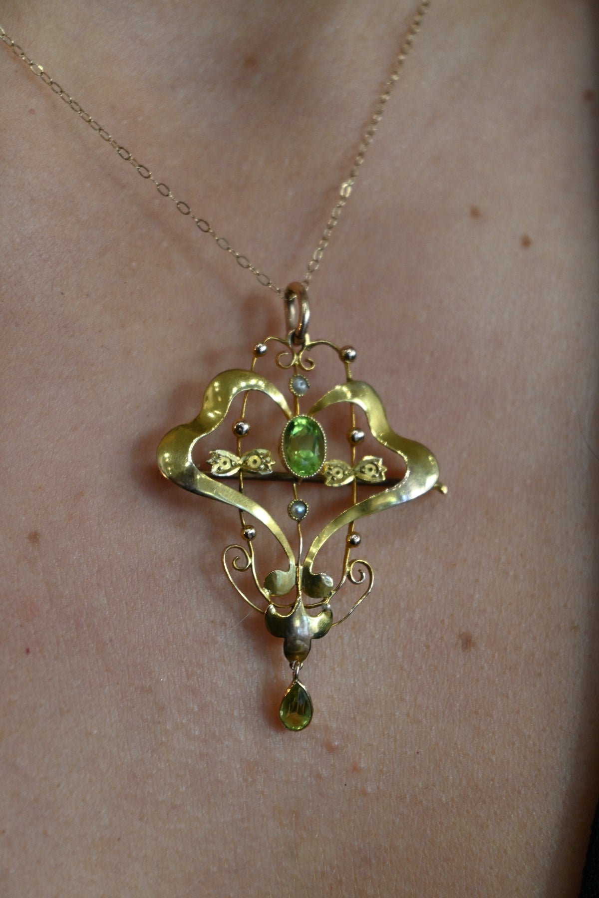 Art Nouveau Gold Pendant