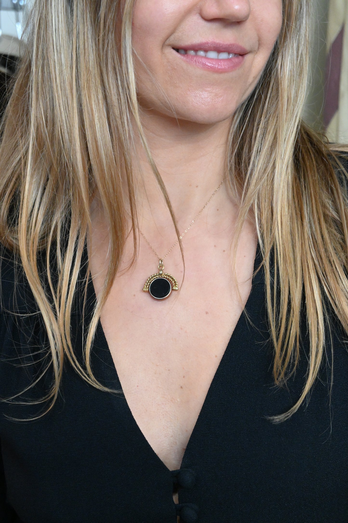 Swivel Pendant with Bloodstone