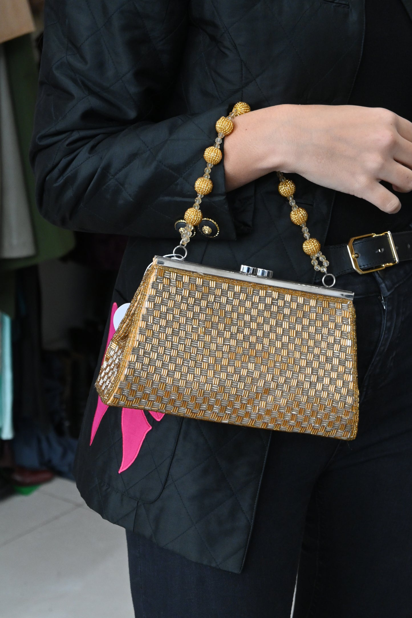 Gold Beaded Bag