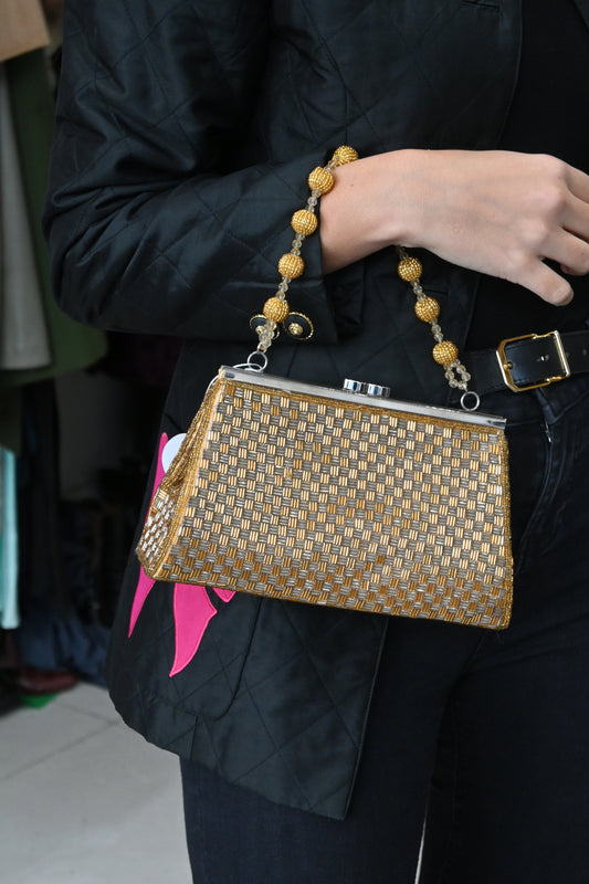 Gold Beaded Bag
