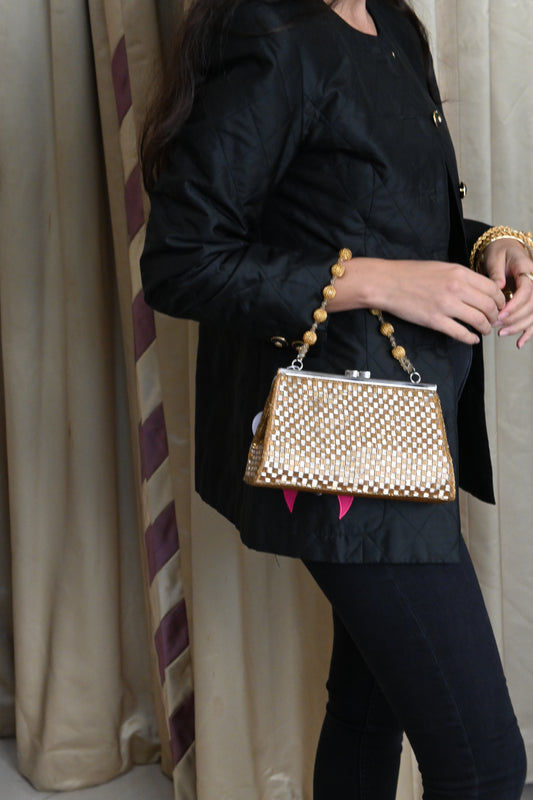Gold Beaded Bag