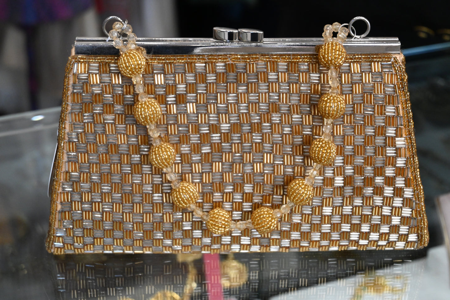 Gold Beaded Bag