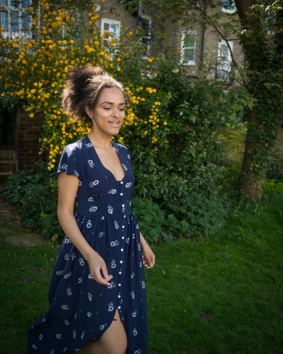 Monarch Button Dress