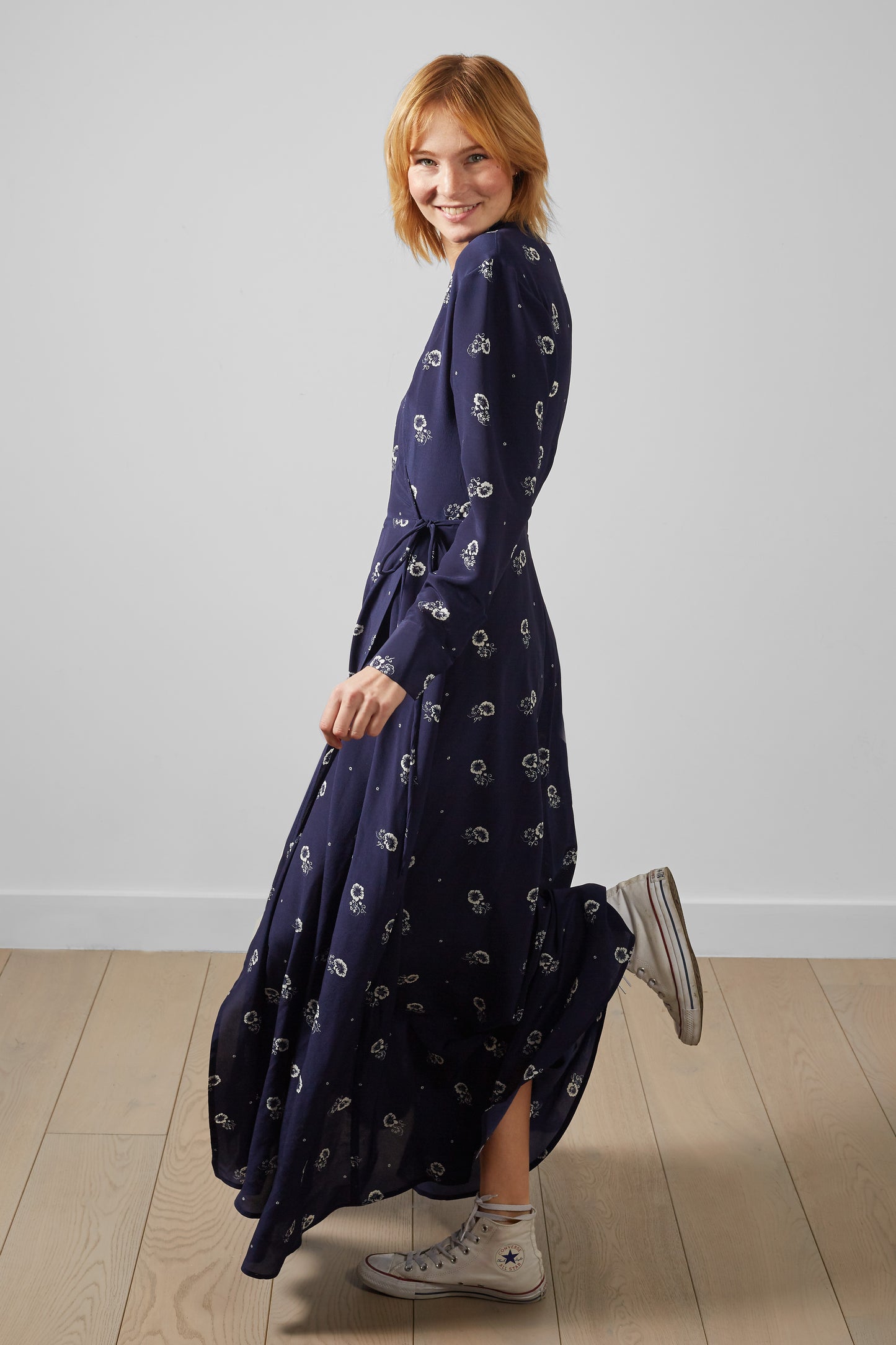 Monarch Long Silk Wrap Dress – Long Sleeve, 100% Silk