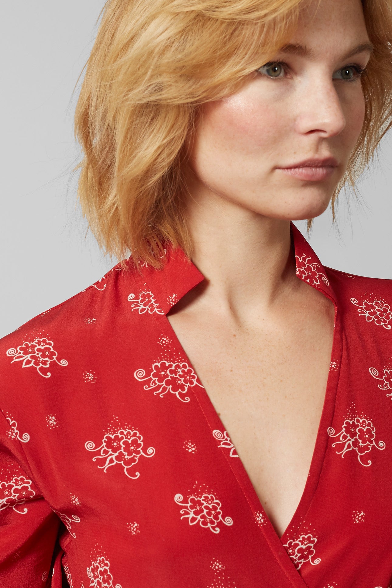 Long Red Glider Maxi Wrap Dress – 100% Silk