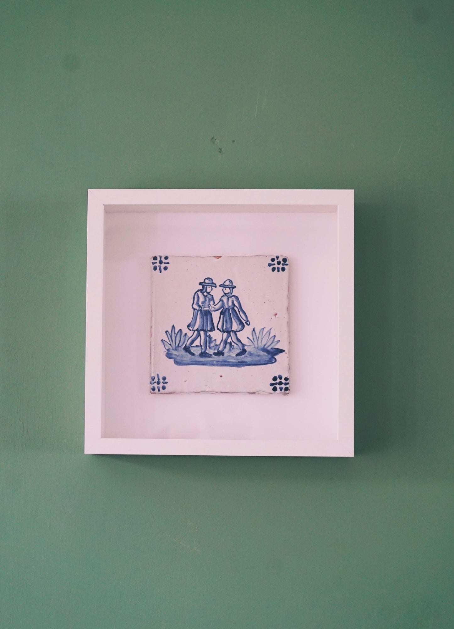 Handcrafted Portuguese Folk Scene Tile – Framed