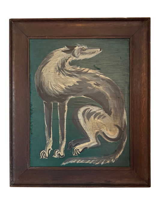 Grey Lurcher Seated