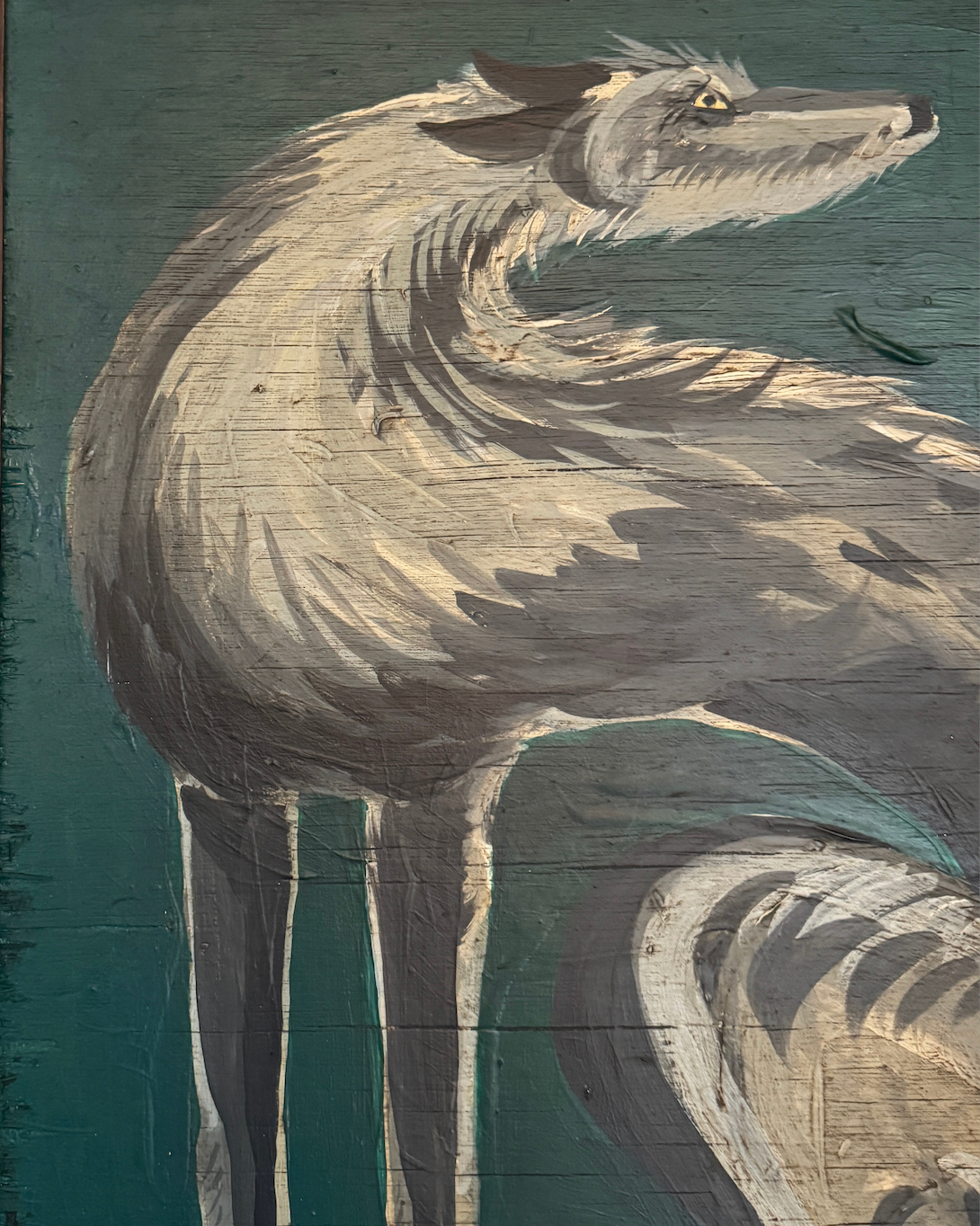 Grey Lurcher Seated