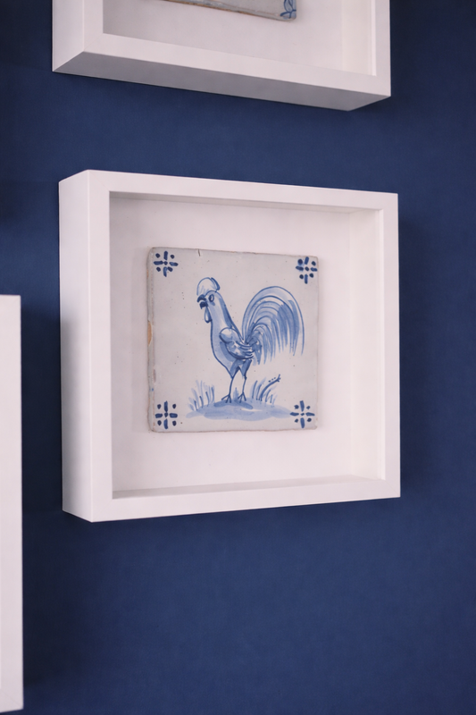 Handcrafted Portuguese Rooster Tile – Framed