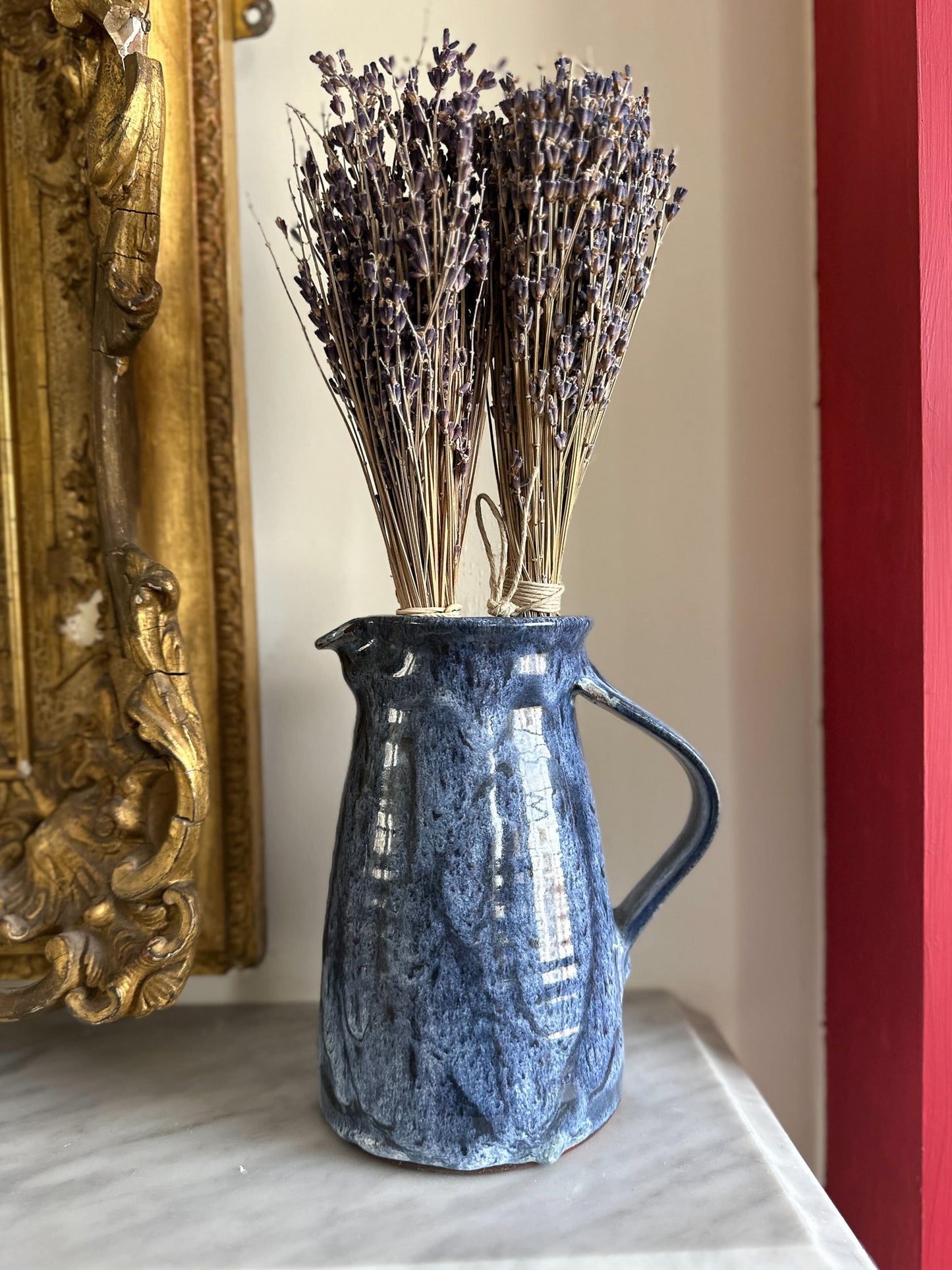 Azure Glazed Terracotta Jug