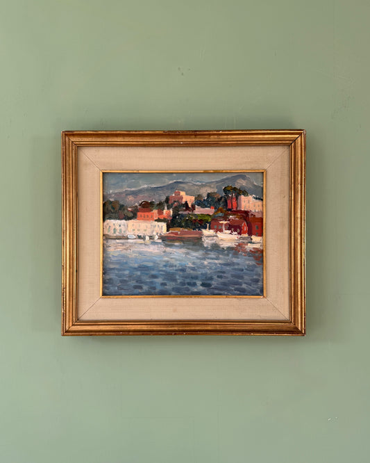 Vintage Italian Impressionist Coastal Painting