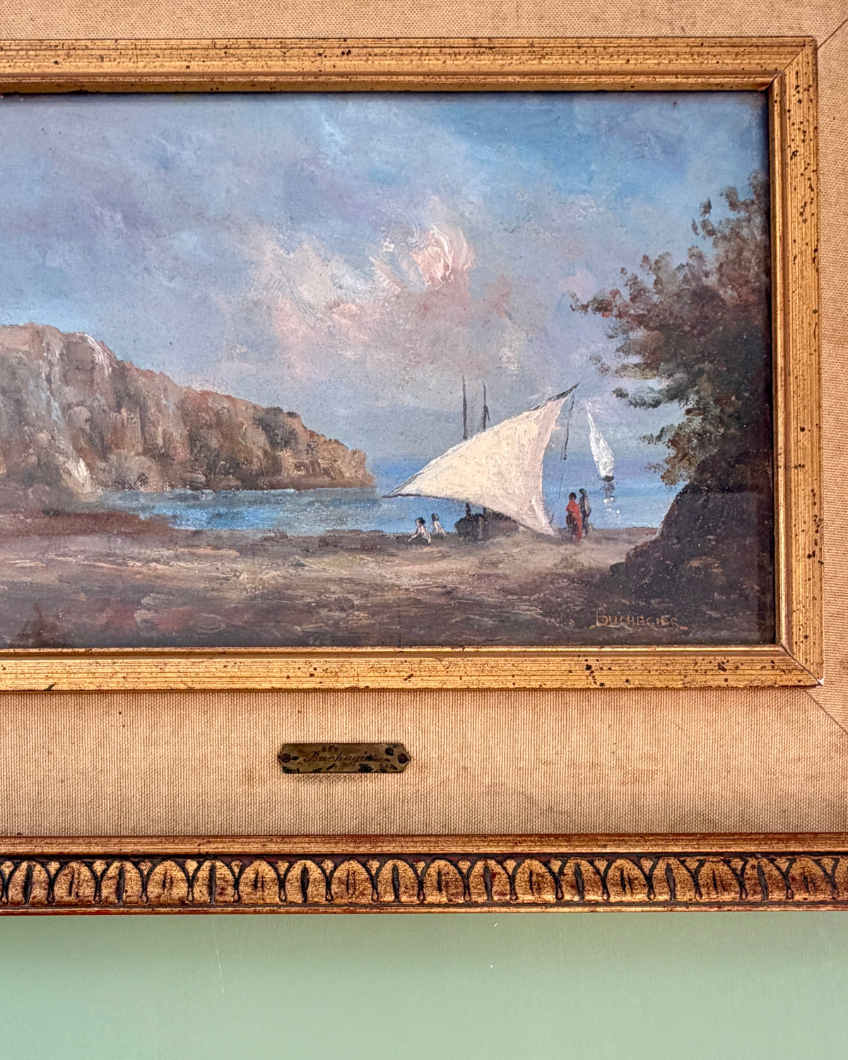 Mediterranean Sailboat Painting