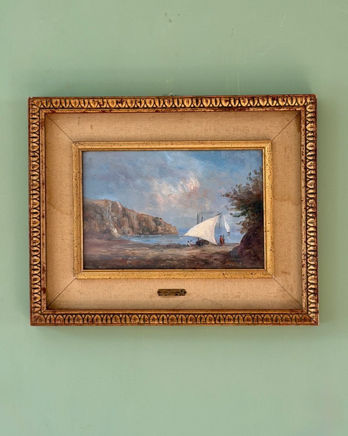 Mediterranean Sailboat Painting