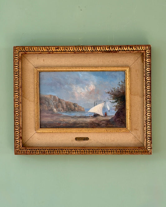 Mediterranean Sailboat Painting