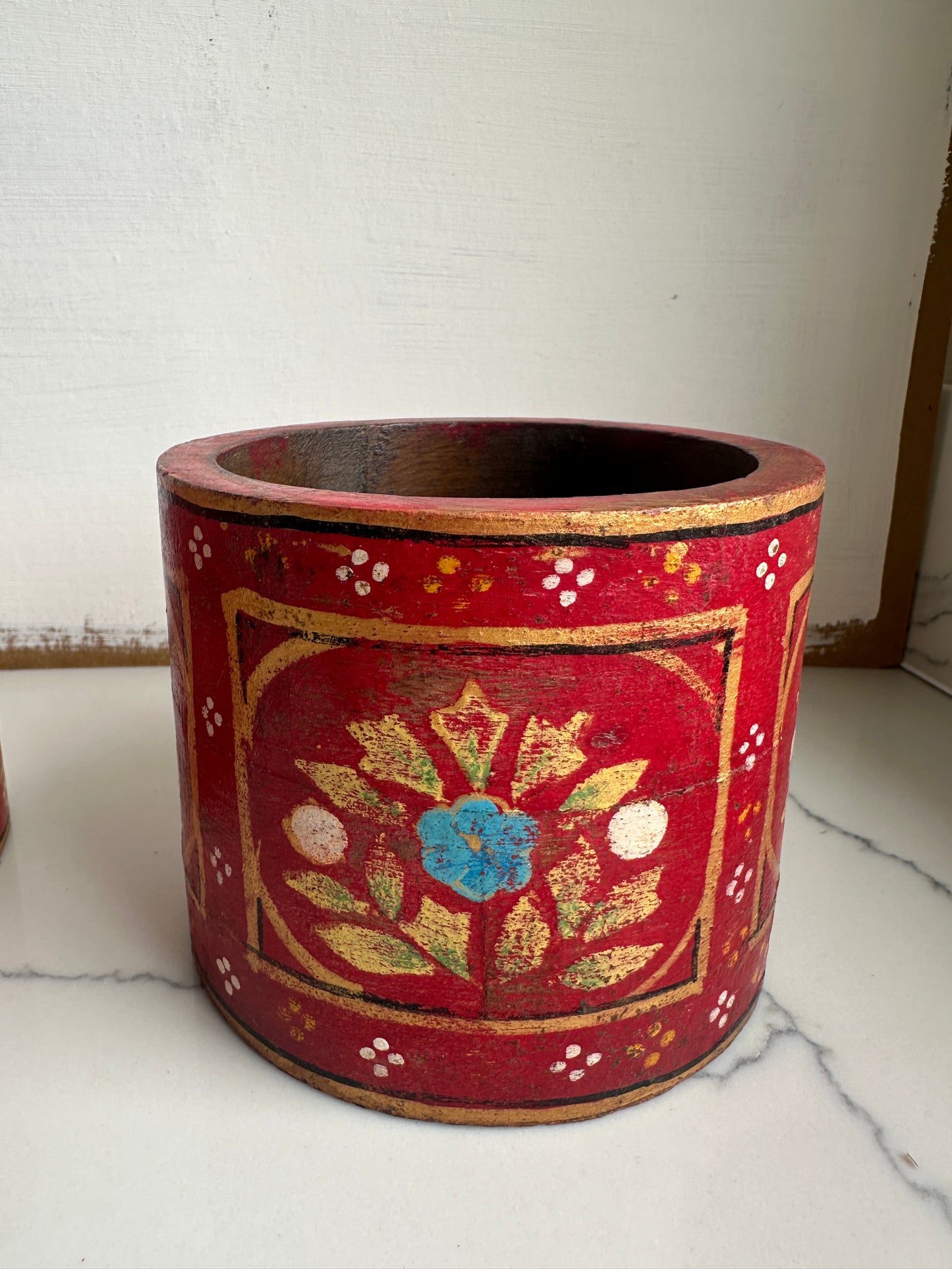 Antique Red Wooden Holders