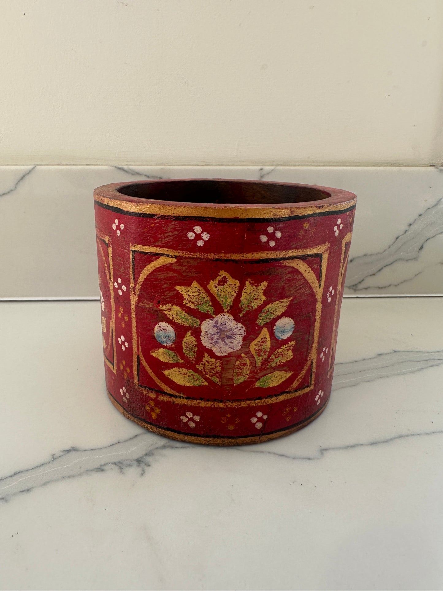 Antique Red Wooden Holders