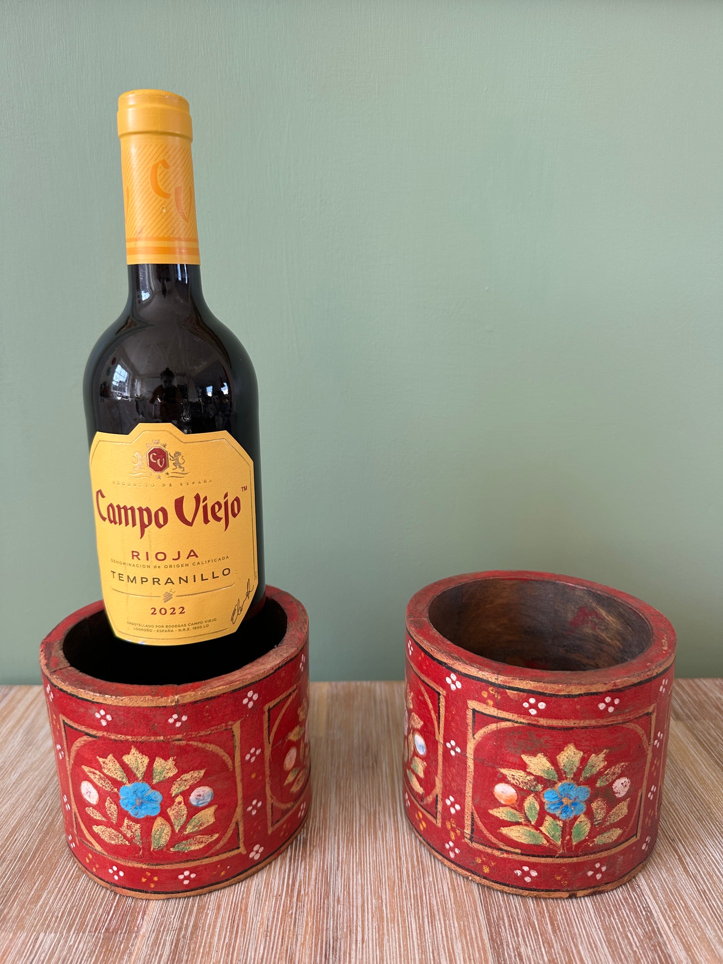 Antique Red Wooden Holders