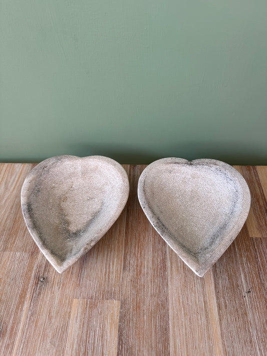 Antique Marble Heart-shaped Dish