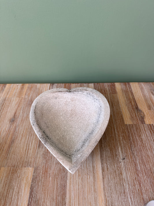Antique Marble Heart-shaped Dish