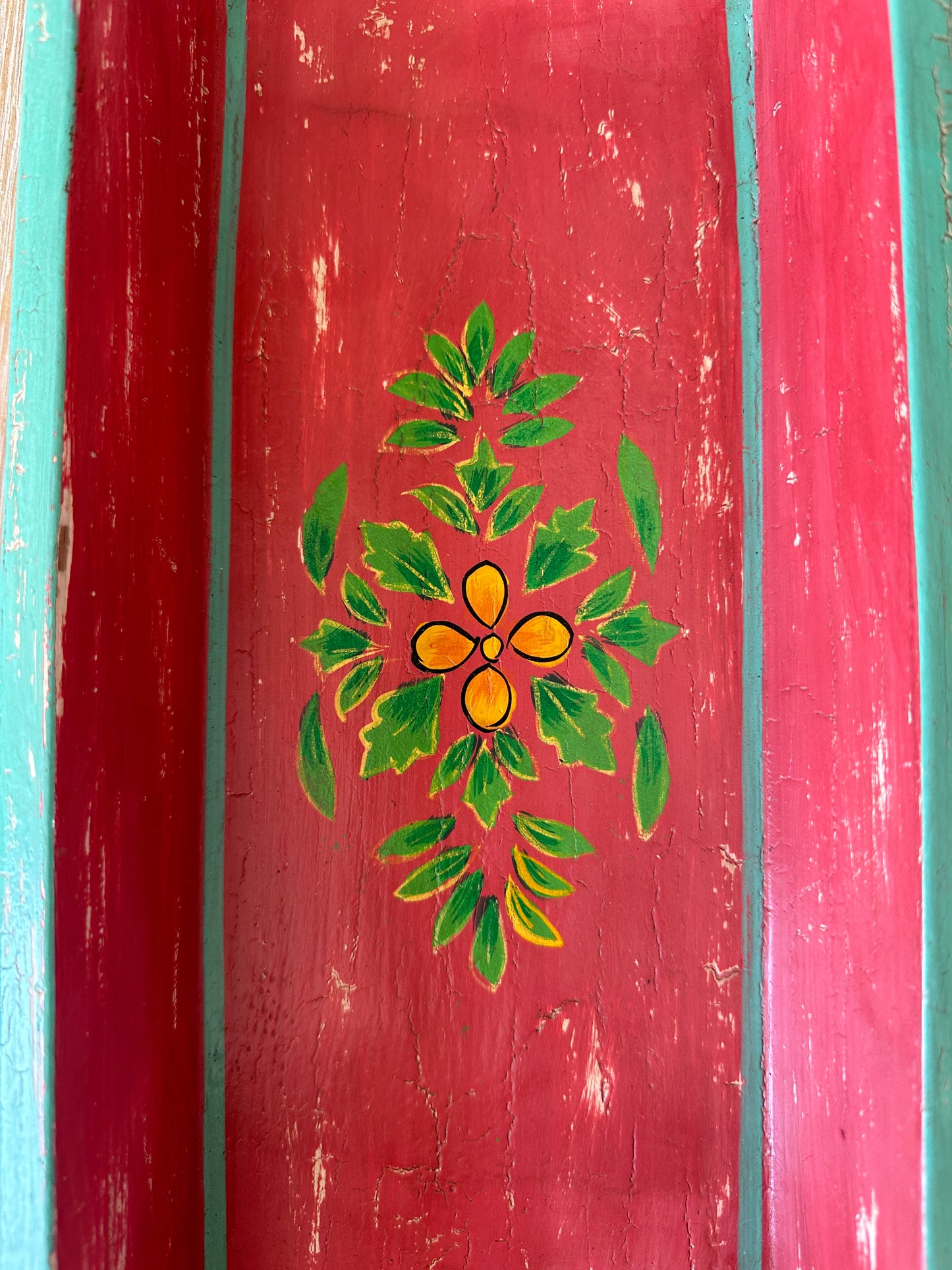 Handmade hand-painted wooden tray