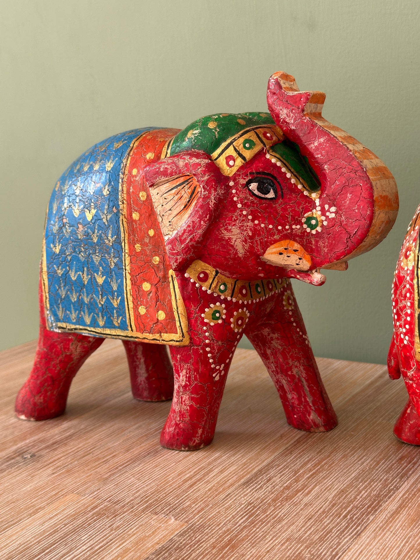 Pair of Large Red Indian Elephants