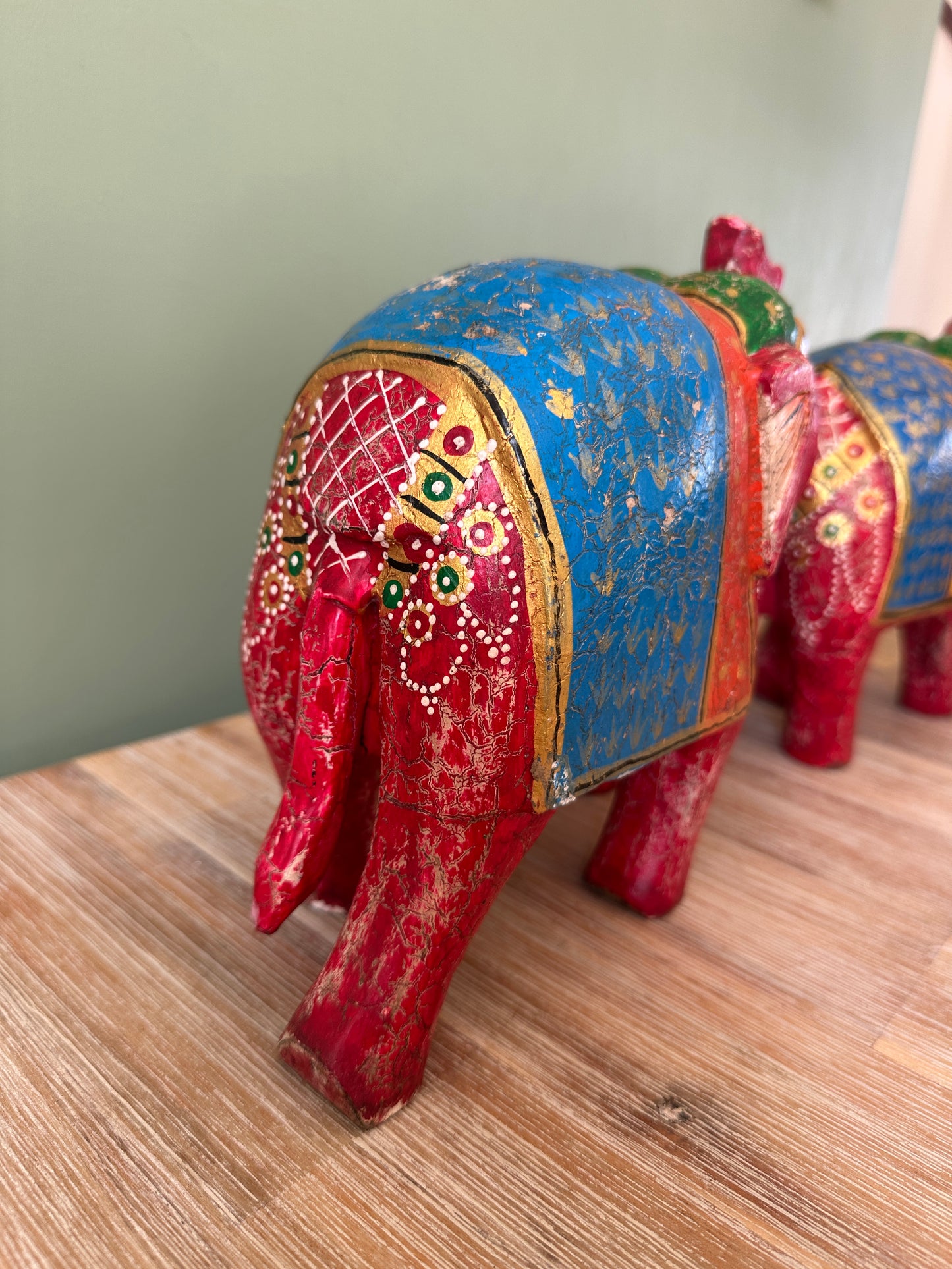 Pair of Large Red Indian Elephants