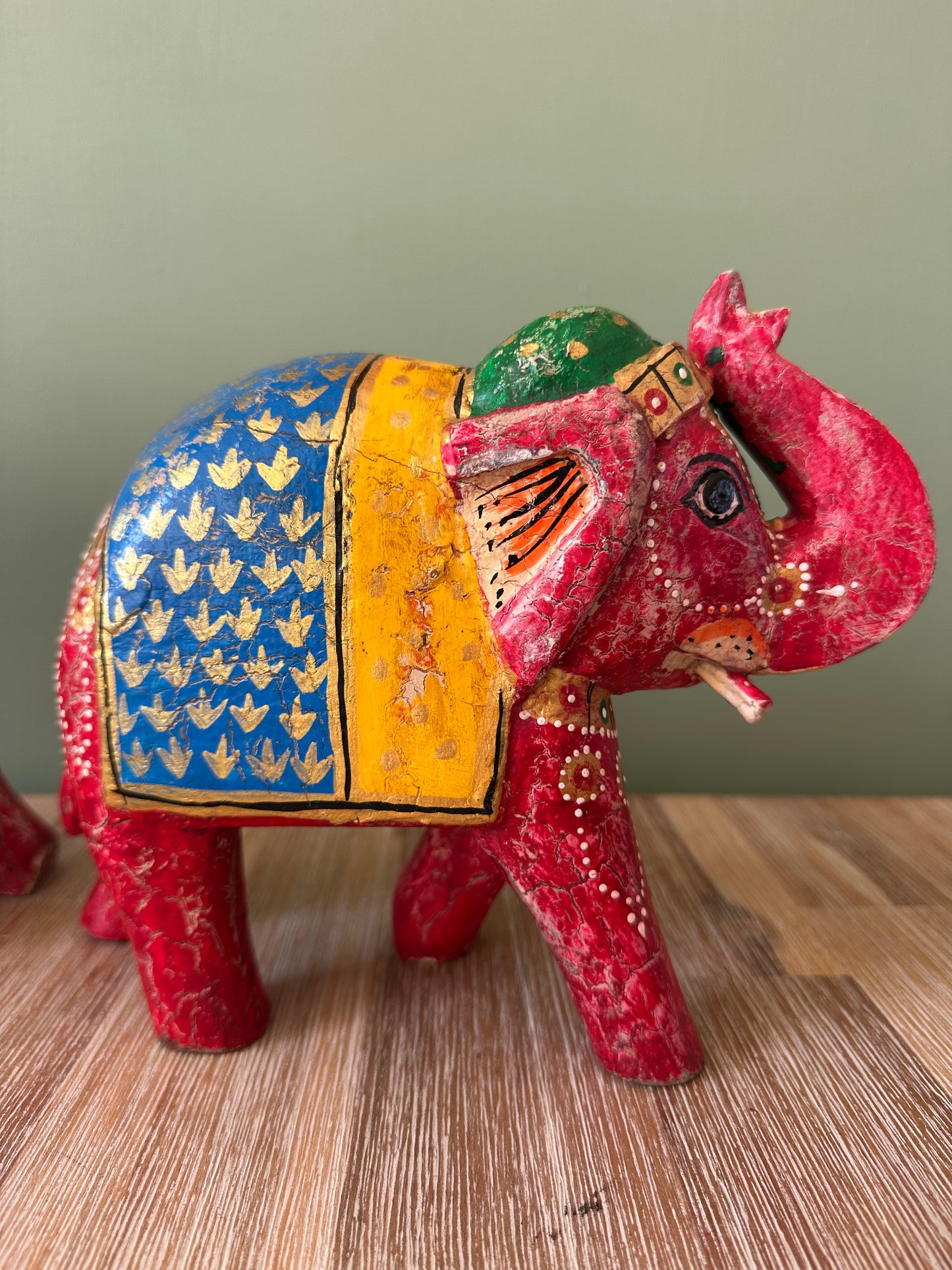 Pair of Large Red Indian Elephants
