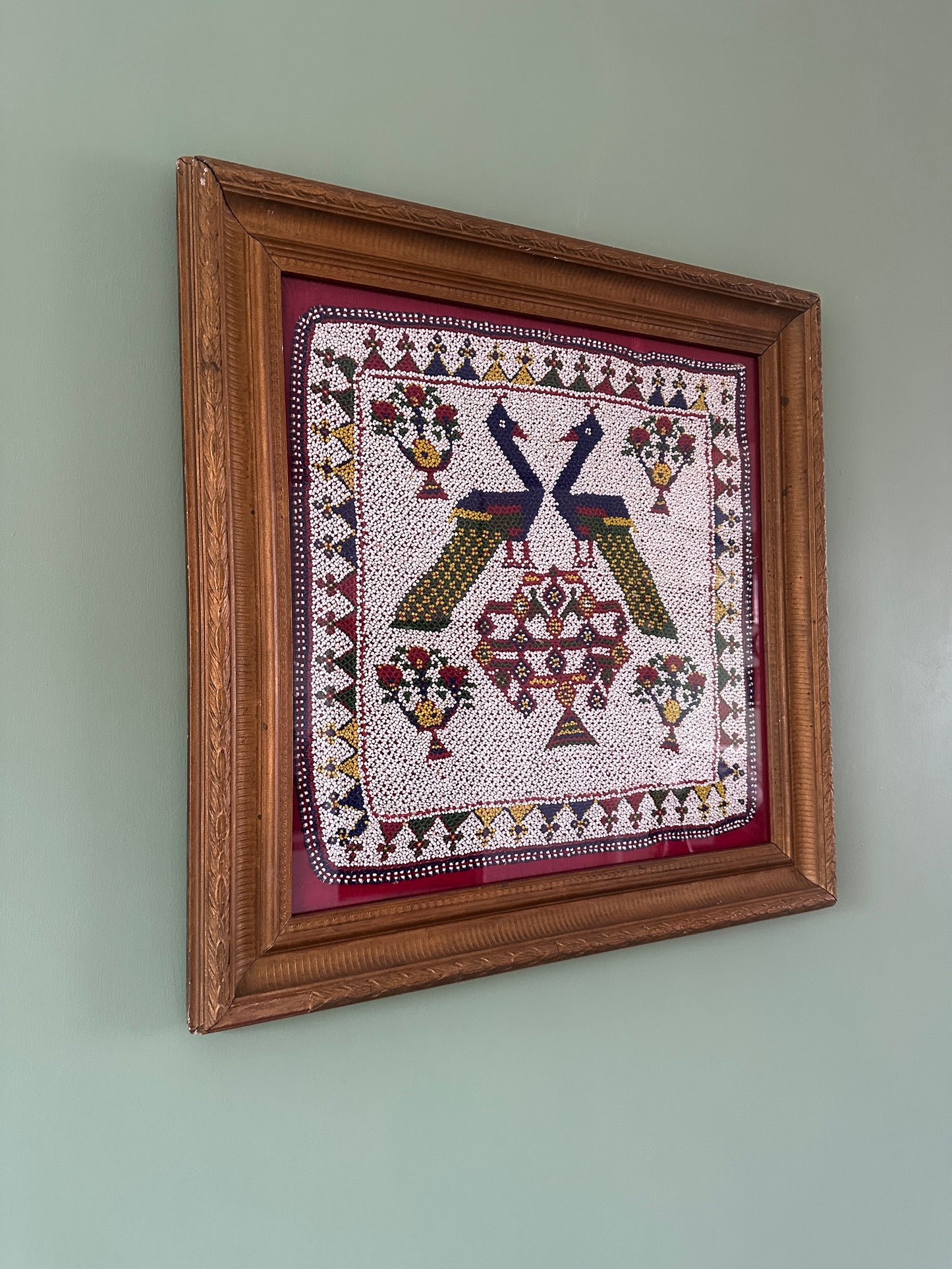 Framed Indian Beadwork Wall Art